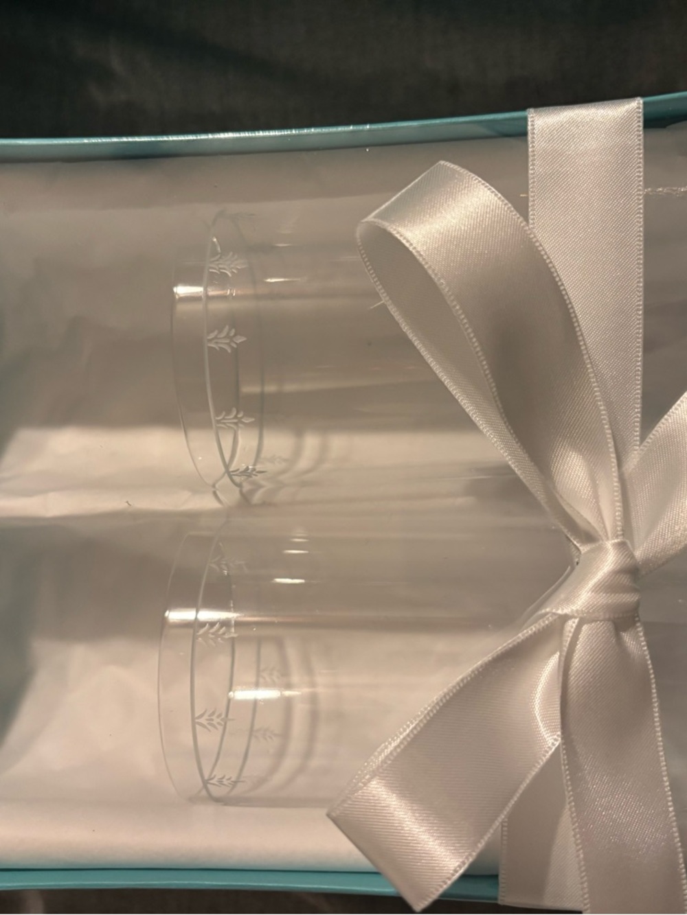 Tiffany and co clear cups with small top design
